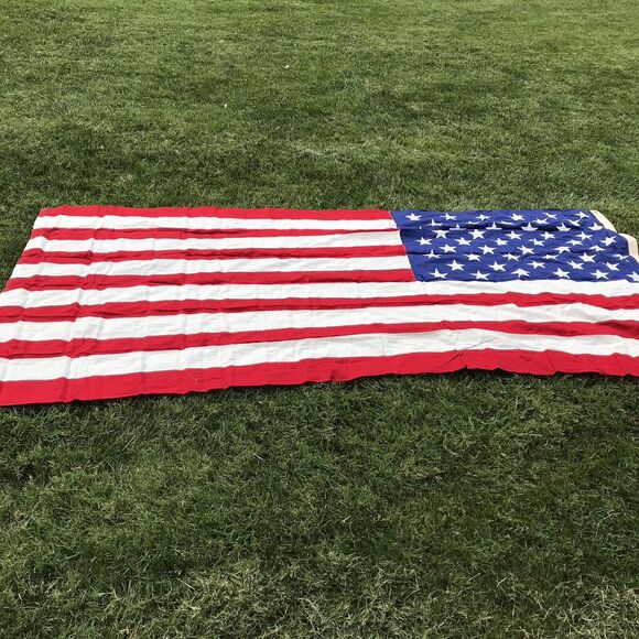 Vintage USA Valley Forge Flag American 50 Stars Large 4.5 x 9.5 Grommets 112x57 - Picture 4 of 9